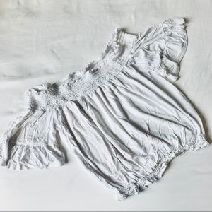 Forever 21 white off the shoulder ruffle top